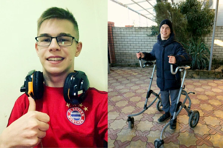 16-летний Даня Зиновьев из Крымска после реабилитации в Германии начал ходить