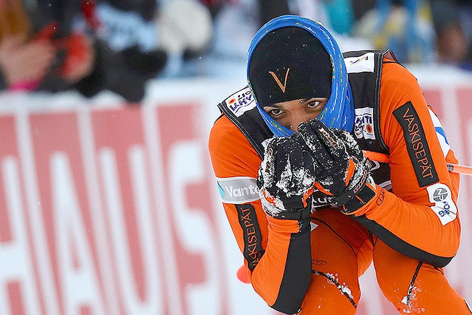 Адриан Солано на трассе Чемпионата мира по лыжным гонкам.