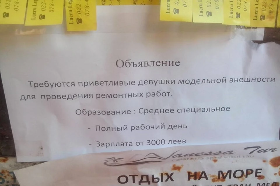 Такие объявления сразу привлекают внимание. (Фото: Лилия Здибняк).