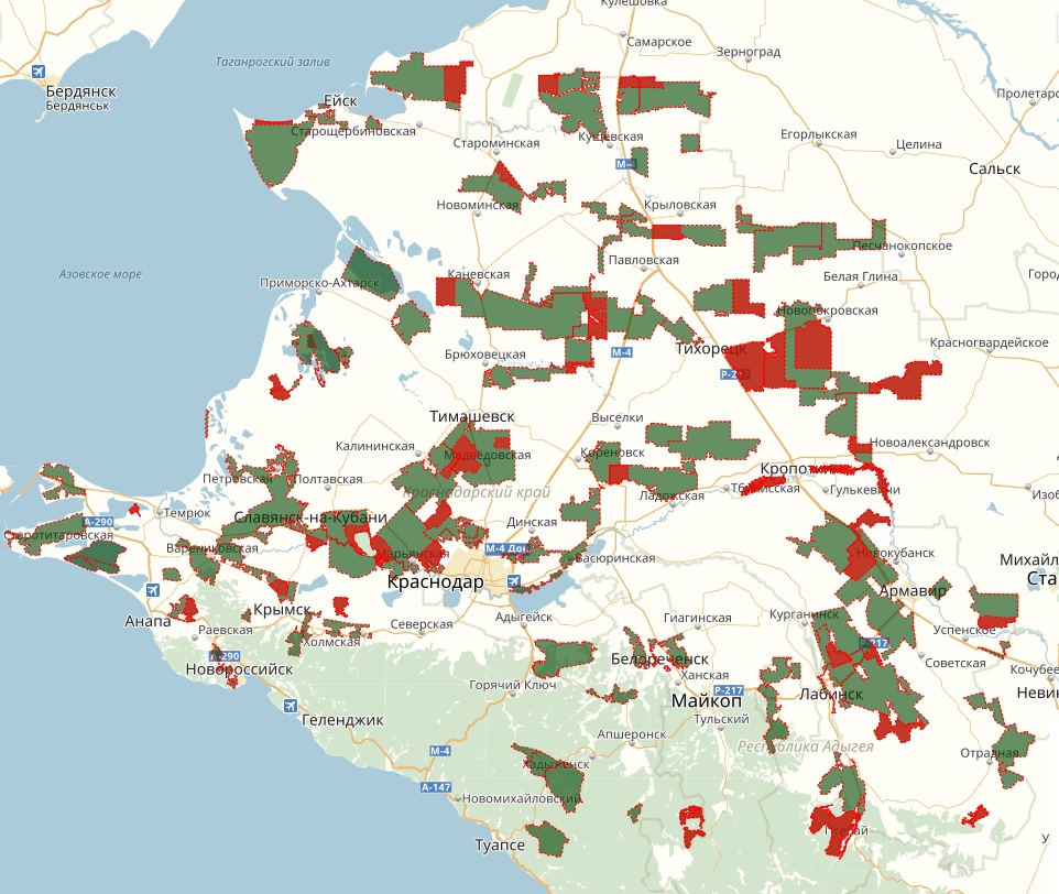 Карта общедоступных охотничьих угодий краснодарского края карта