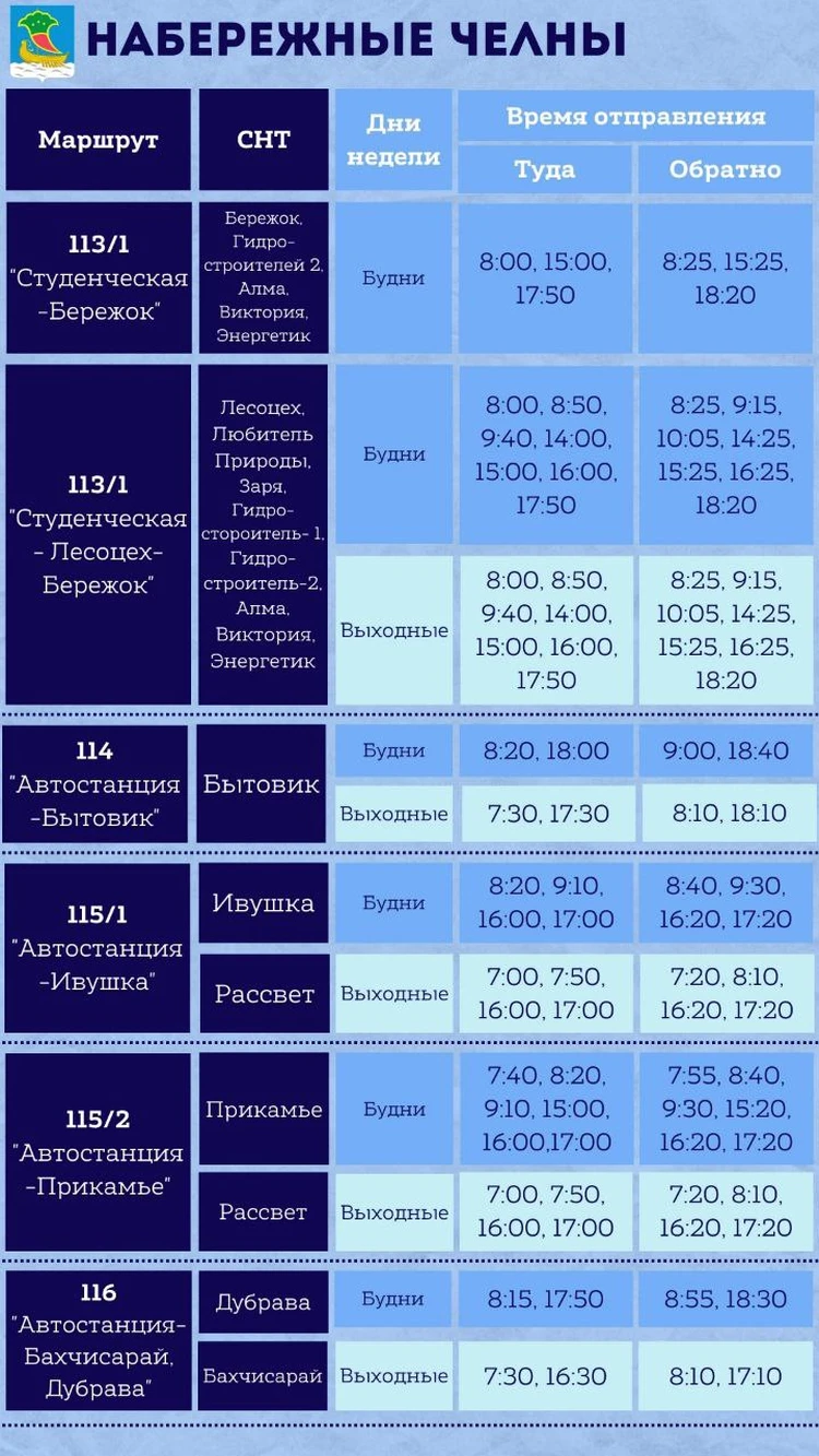 В Набережных Челнах опубликовали расписание автобусов в сады-огороды - KP.RU