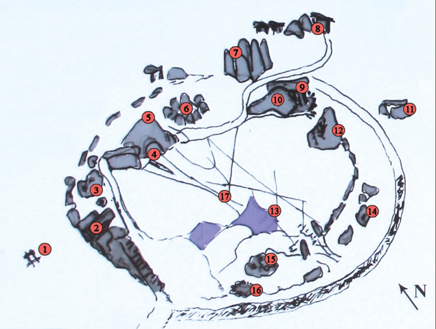 Общий план фракийского святилища Беглик Таш